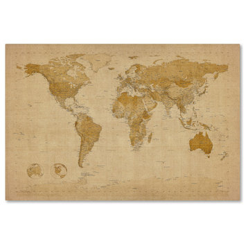 'Antique World Map' Canvas Art by Michael Tompsett