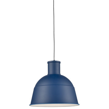 Irving Single Lamp Pendant, Indigo Blue, 13"Dx12"H