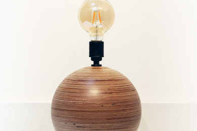 Round Wood Lamps Made With Birch Veneer
