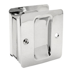 Designers Impressions - Polished Chrome Pocket Door Passage, 53980 - Pocket Door Hardware