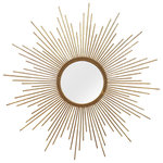 Stratton Home Decor - Stratton Home Decor Andrea Wall Mirror - Highlight the contemporary design of your home with this handcrafted decorative wall mirror. It features a large center mirror, bordered by a sun-inspired frame. The metal frame is a sight to behold, thanks to its luxurious color and shiny finish.