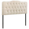 Modway Annabel King Upholstered Polyester Fabric Headboard in Ivory