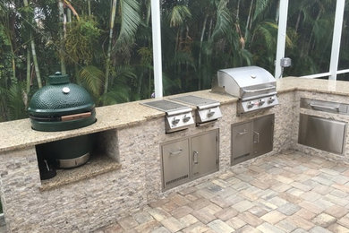 Outdoor kitchen frames made of aluminum tube 1"x 1"x 1/8.
