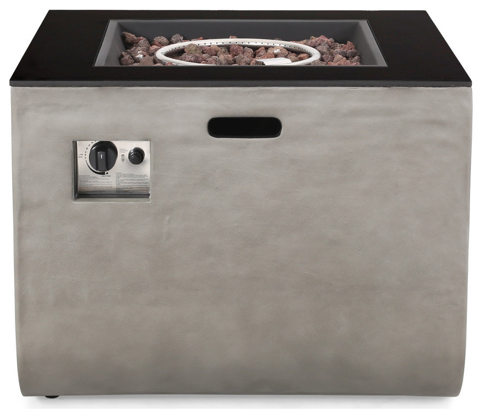 Gwen Outdoor Modern 30-Inch Square Fire Pit