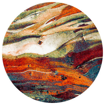 Safavieh Glacier Gla126Q Organic and Abstract Rug, Red and Green, 12'0"x12'0" Ro