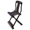 Chinese Folding Chair With Relief Carving and Footrest