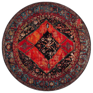 Safavieh Vintage Hamadan Collection VTH217 Rug, Orange/Multi, 6'7" Round