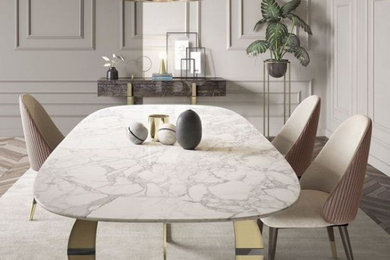 Inspiration for a modern dining room remodel in Cleveland