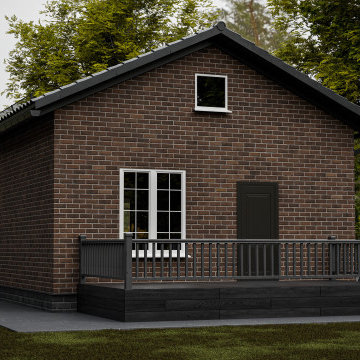 Modern Brick House in a Forest Setting
