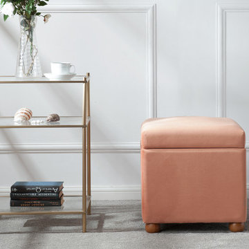 acob Storage Ottoman, Orange