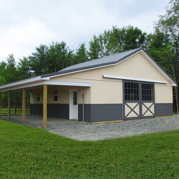 30'x32' Horse Barn with 10'x32' Lean-to