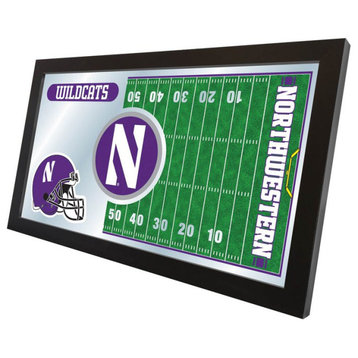 Northwestern 15" x 26" Football Mirror by Holland Bar Stool Company
