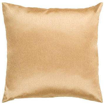 Solid Luxe by Surya Pillow Cover, Tan, 18' x 18'