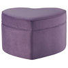 Rustic Manor Leanne Ottoman, Upholstered, Velvet/Linen, Purple