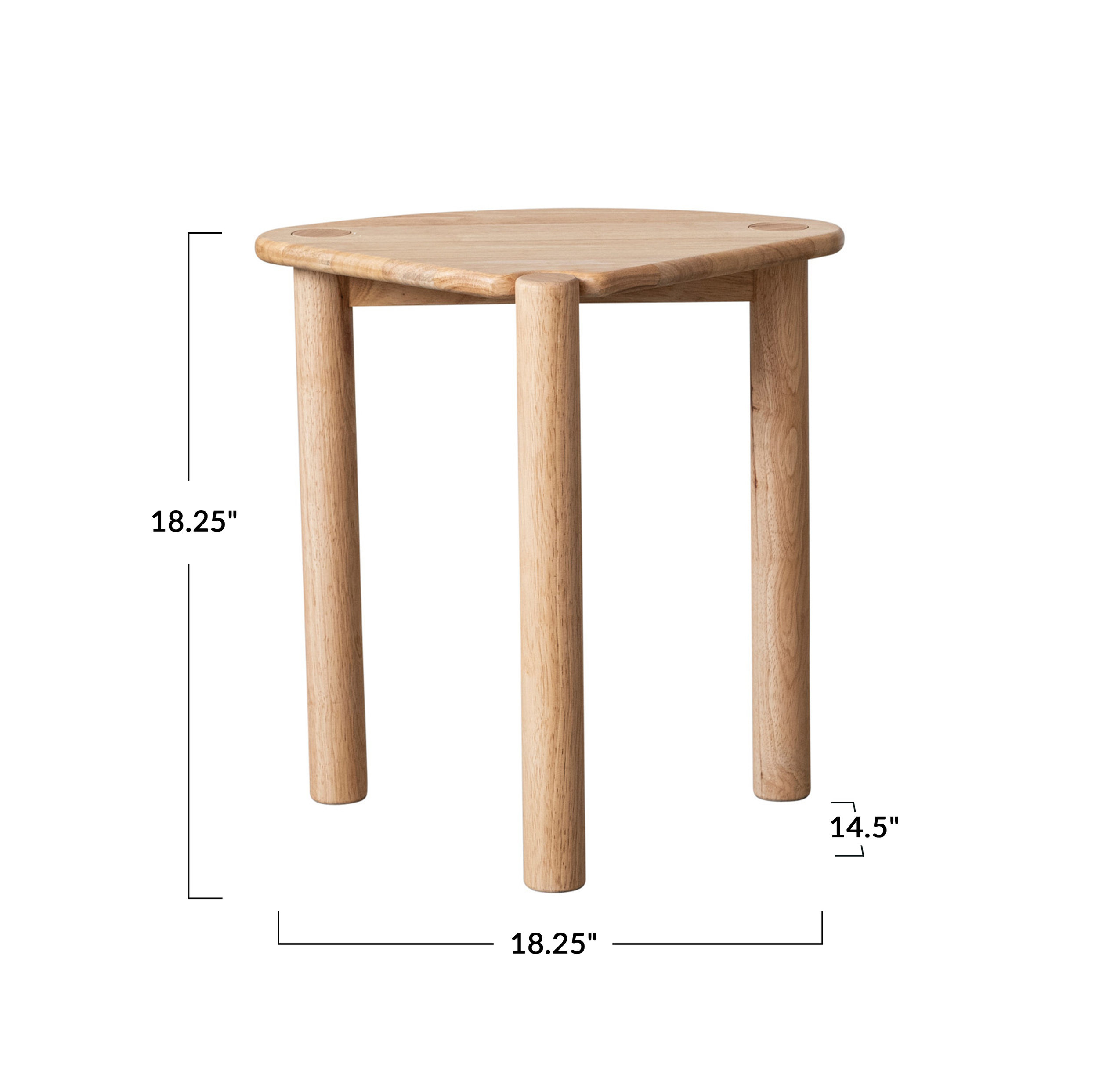 Sturdy Rubberwood Round Side Table, Natural - Midcentury - Side Tables ...