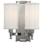 Hudson Valley Lighting - Hudson Valley Lighting 1122-PN Palmdale - Two Light Wall Sconce - With its classic sense of proportion and supremelyPalmdale Two Light W Polished Nickel Whit *UL Approved: YES Energy Star Qualified: YES ADA Certified: n/a  *Number of Lights: Lamp: 2-*Wattage:60w Candelabra bulb(s) *Bulb Included:No *Bulb Type:Candelabra *Finish Type:Polished Nickel