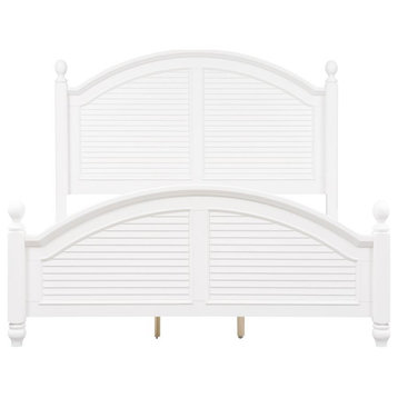 Queen Poster Bed (607-BR-QPS), Oyster White Finish