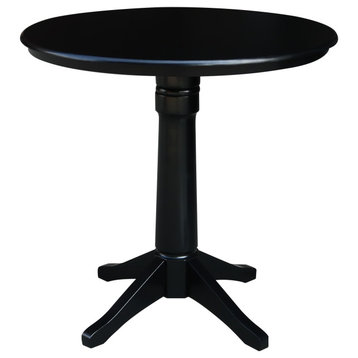 36" Round Top Pedestal Table - 34.9"H, Black