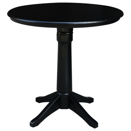 36" Round Top Pedestal Table - 34.9"H, Black