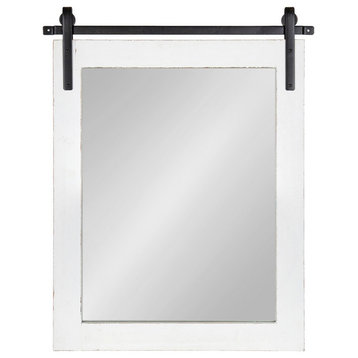 Cates Rustic Wall Mirror, White 22x.75x30