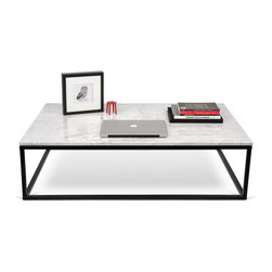 Prairie Coffee Table | White Marble Top - Coffee Tables
