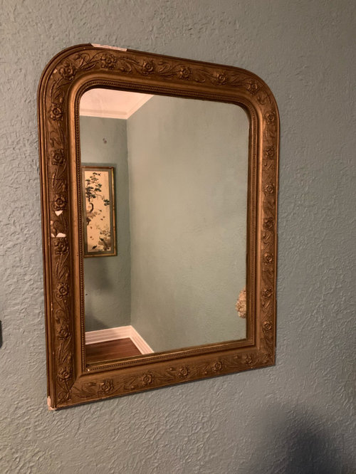 Old Plaster Mirror Preservation, Vintage Plaster Frame Mirror