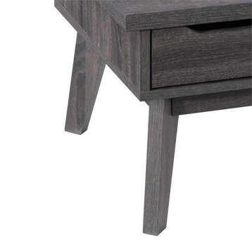 Atlin Designs Mid-Century Engineered Wood Coffee Table with Drawers in Dark Gray