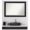 Shiplap Navy Wood Bathroom Mirror, 40x28