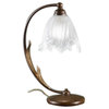 Linda 554 Table Lamp, Rust Brown and Gold, Satin White