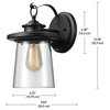 Globe Electric 44170 Valmont 1 Light 13" Tall Outdoor Wall Sconce - Black
