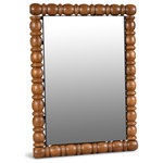 Meridian Furniture - Aubrey Mirror, Brown, 26" W x 2" D x 36" H - Reflect timelessness and classic beauty with just a touch of modernity when you hang this lovely Aubrey mirror in your room. An elegant and sophisticated wall mirror for any room, this beautiful piece is sized big enough to hang over a mantle or serve as a bathroom mirror above the sink. A solid acacia wood frame gives it durability while the brown natural finish makes it easy to coordinate the mirror with existing furnishings in your room.