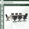 Traditions 9-Piece Dining Set, Glass-Top Table, Tan/Bronze