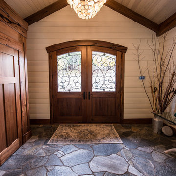 Custom Solid Wood Double Ashby Entry Doors