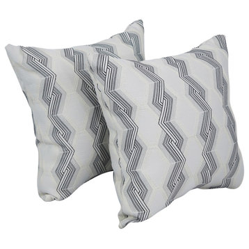 17" Jacquard Throw Pillows With Inserts, Set of 2, Zae Granit