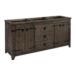 72" KANE VESSEL SINK DOUBLE VANITY - RUSTIC BROWN - Products