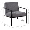 Milano Stationary Metal Accent Chair, Charcoal
