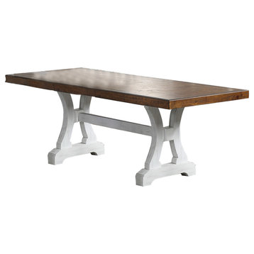 Rectangular Dining Table, White/Brown