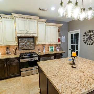 Two Tone Color Classic Kitchen Style Remodel & Design in Cypress, TX (Countertop