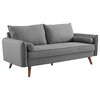 Revive Upholstered Fabric Sofa, Light Gray