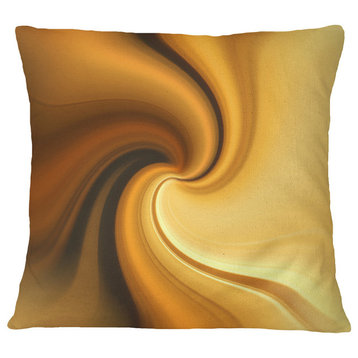 Brown Waves Curved Texture Abstract Throw Pillow, 16"x16"