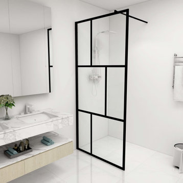 vidaXL Walk-in Shower Enclosure Bathroom Wall Panel Screen Tempered Glass