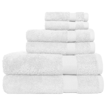 Hyped Besondere 6 Piece Bath Towel Set, White