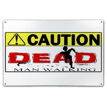 Zombie Caution Classic Metal Sign