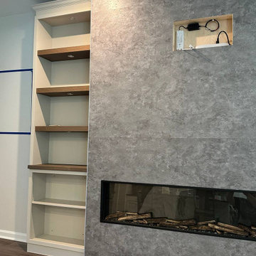 Luxury Fireplace Media Wall With Custom Cabinets in Charlotte