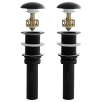 STYLISH Vessel Sink Pop-Up Drain with black ceramic cap, Set of 2