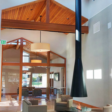 VITA Fireplaces MYSTIQUE | Suspended Hood with Base Vapor-Fire Feature in Denver