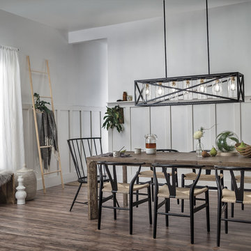 Moorgate 7 Light Linear Chandelier in Black
