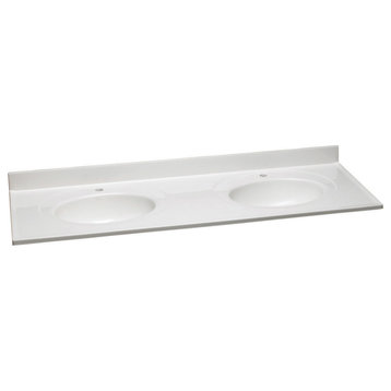 Design House 522144 61" Engineered Stone Vanity Top - Solid White