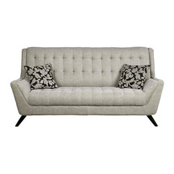 Natalia Retro Dove Grey Chenille Sofa - Sofas