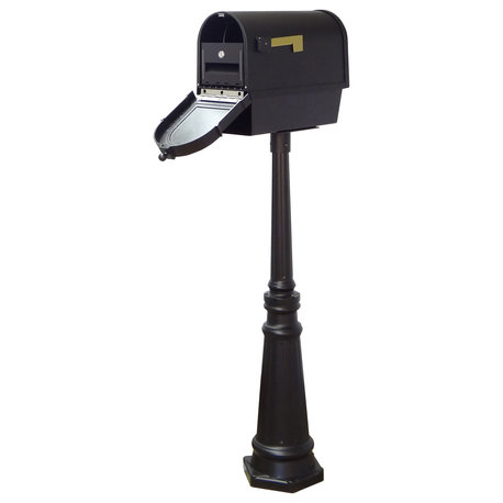 Berkshire Mailbox With Newspaper Tube, Locking Insert & Tacoma Mailbox Post